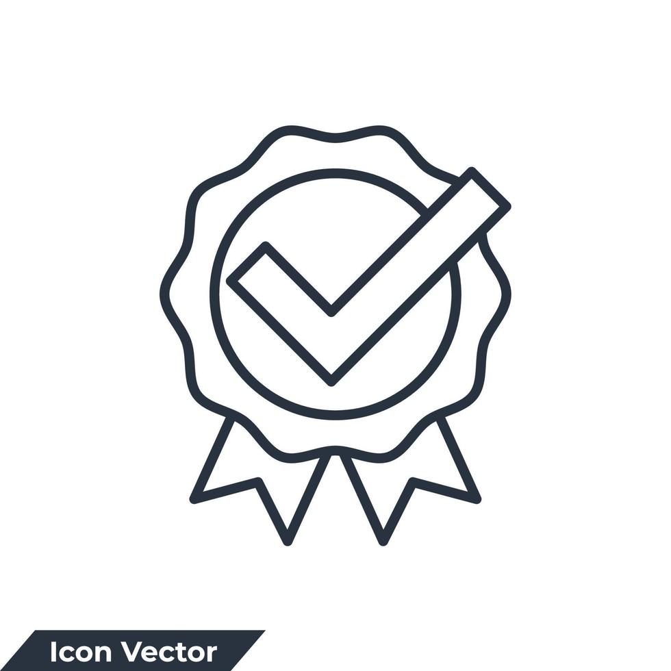 approve icon logo vector illustration. Certificate symbol template for graphic and web design collection