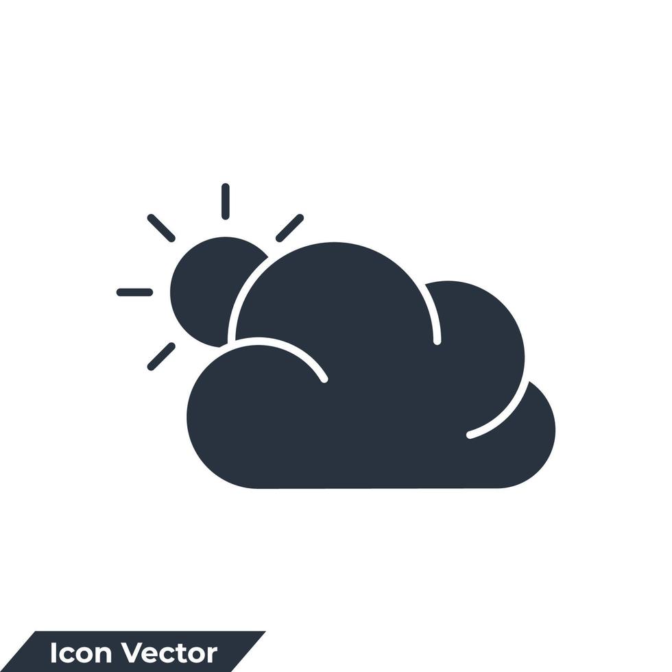 weather icon logo vector illustration. cloud with sun symbol template for graphic and web design collection