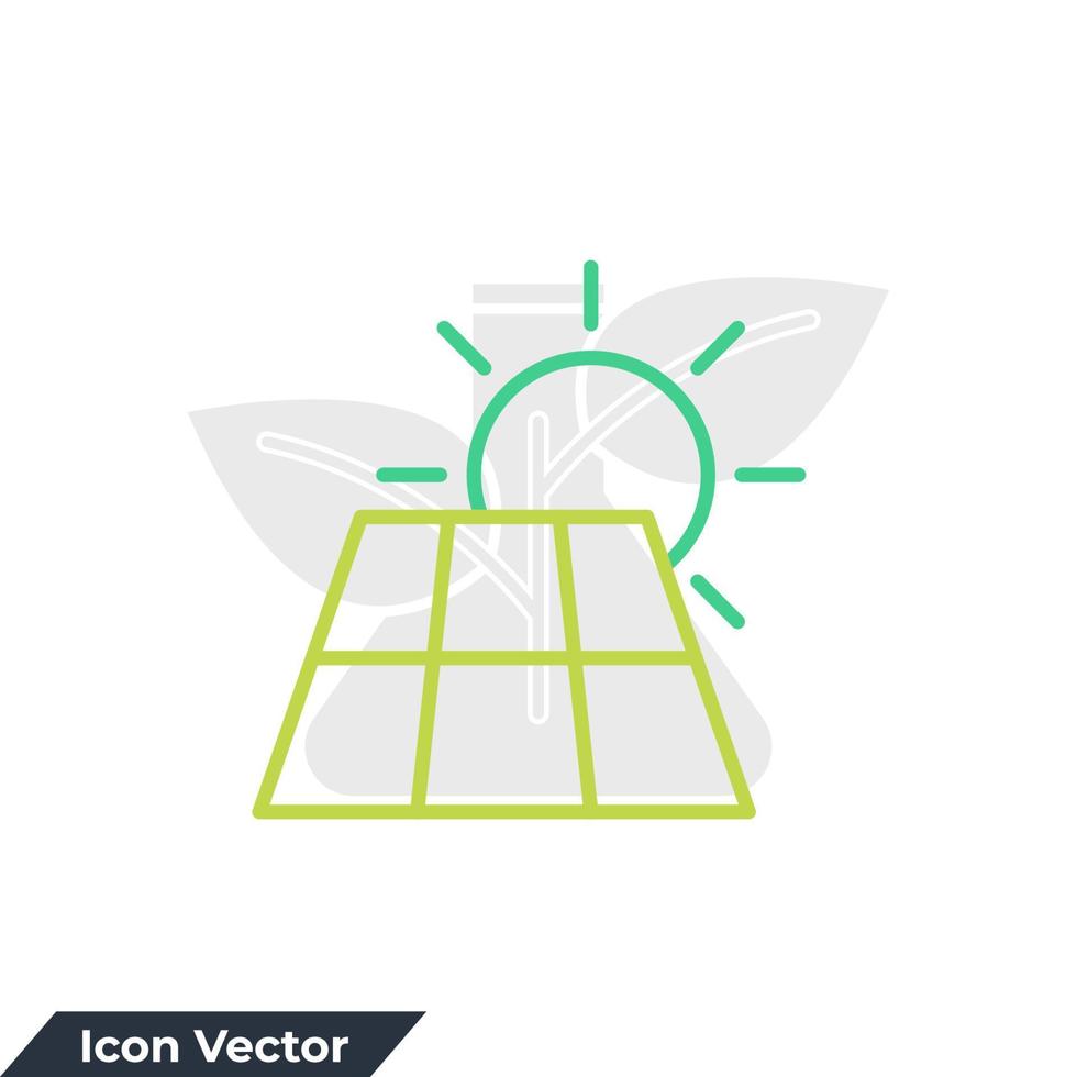 Ilustración de vector de logotipo de icono de energía solar. Dom energía. plantilla de símbolo de paneles solares para la colección de diseño gráfico y web