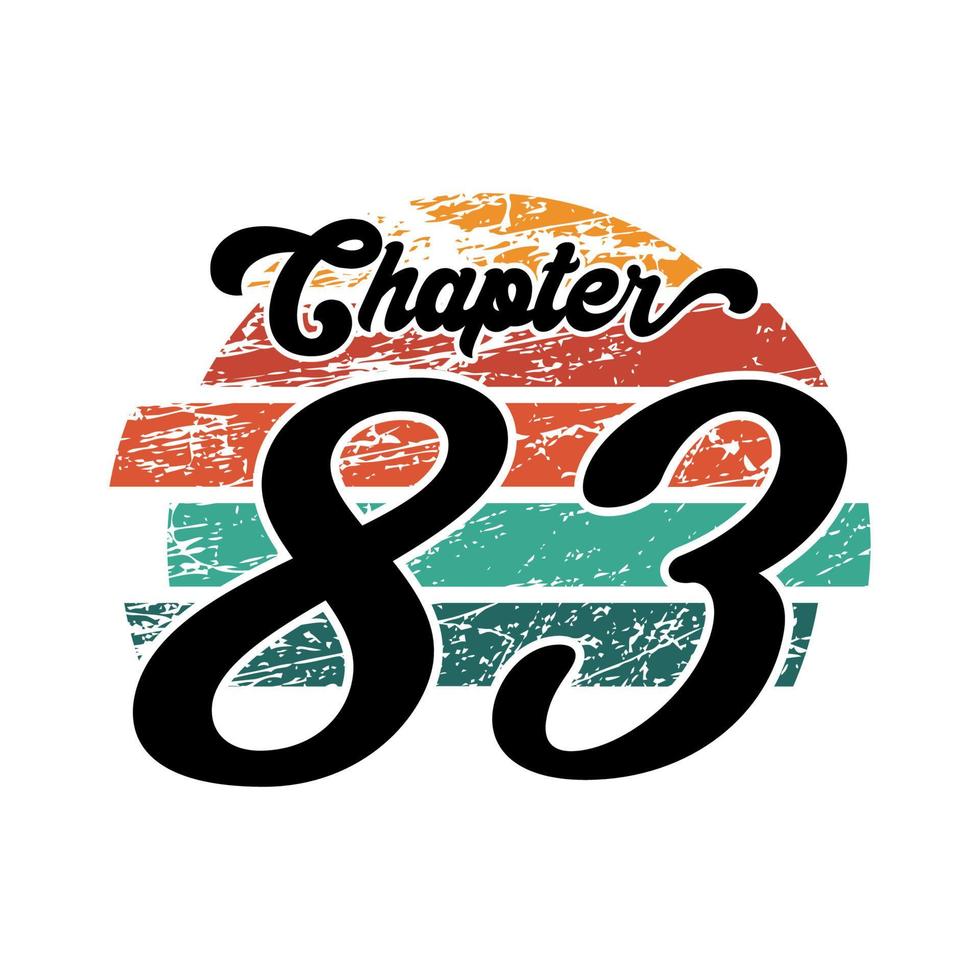 diseño vintage del capítulo 83, diseño de tipografía de ochenta y tres cumpleaños vector