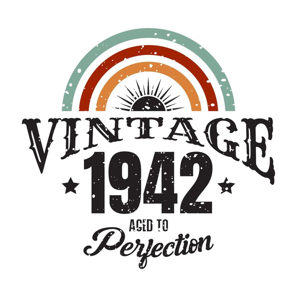 vintage 1942 Aged to perfection, 1942 birthday typography design vector