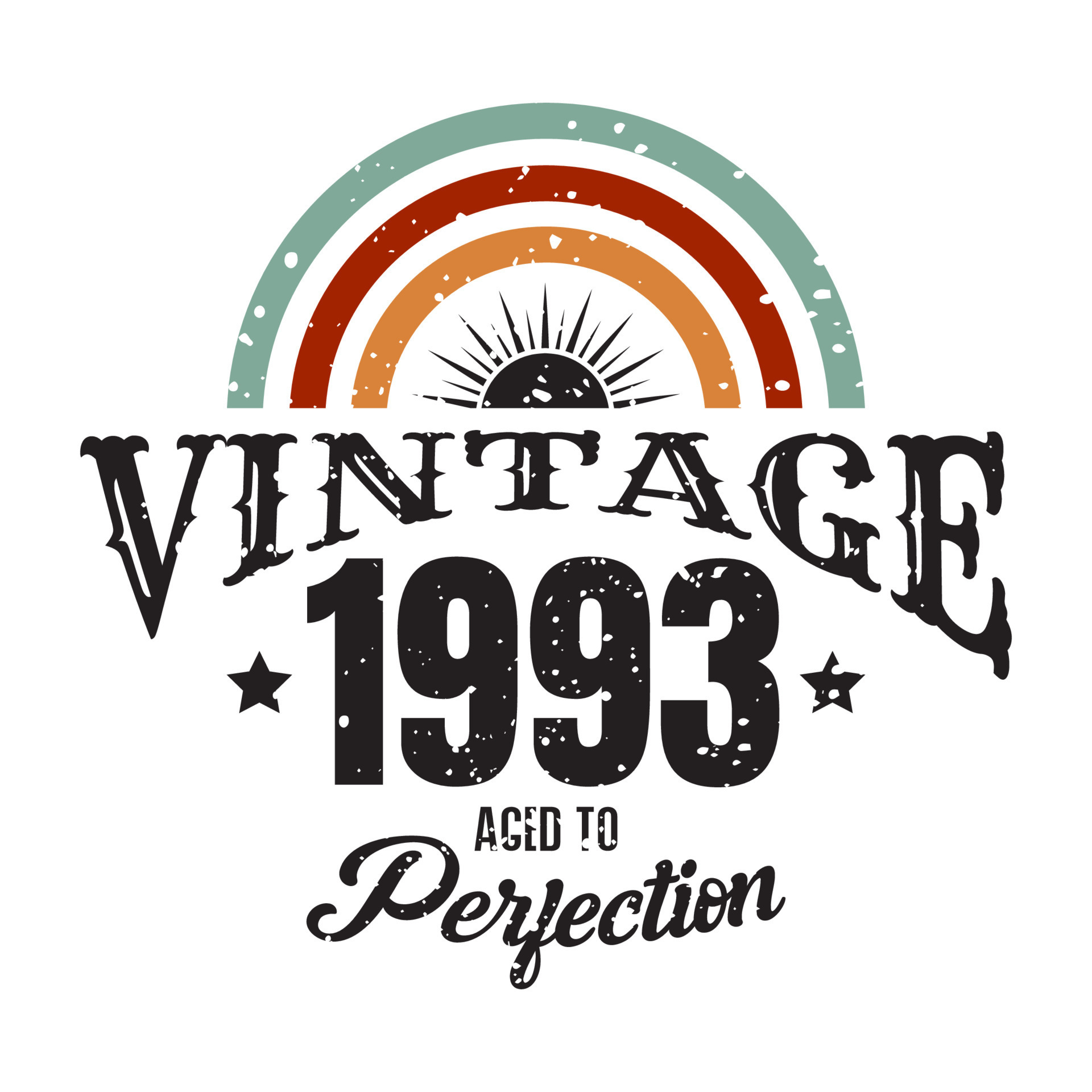 vintage 1993 Aged to perfection 1993 birthday typography design