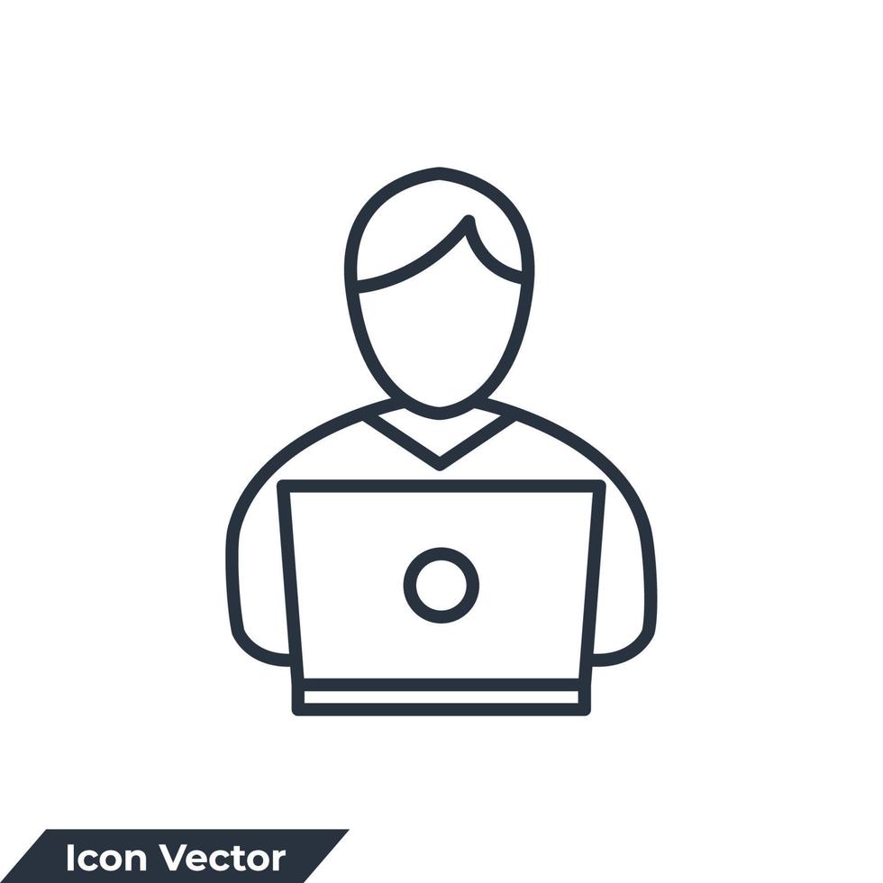 Remote Work icon logo vector illustration. employee symbol template for graphic and web design collection