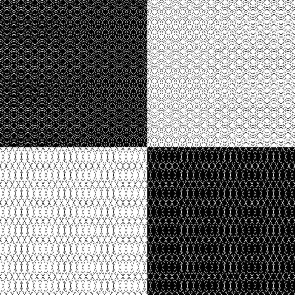 patrones de forma de diamante geométrico transparente de línea negra vector