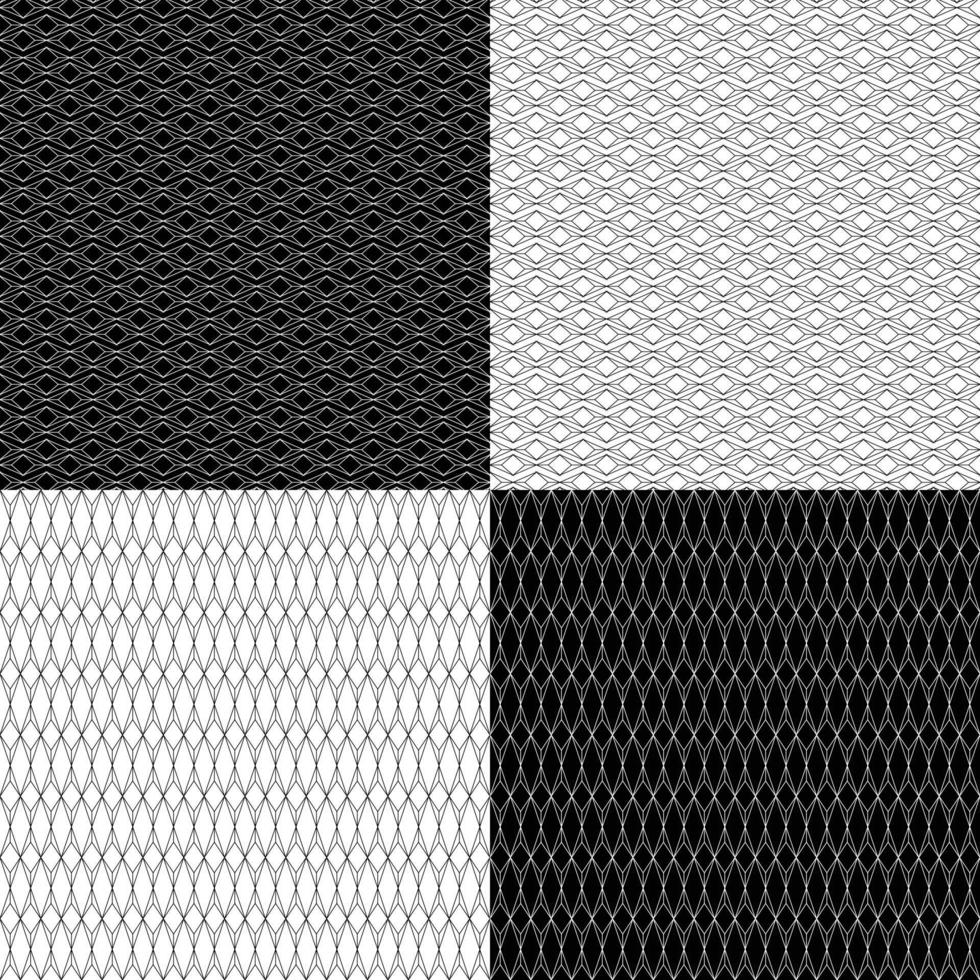 black line seamless geometric diamond shape patterns vector