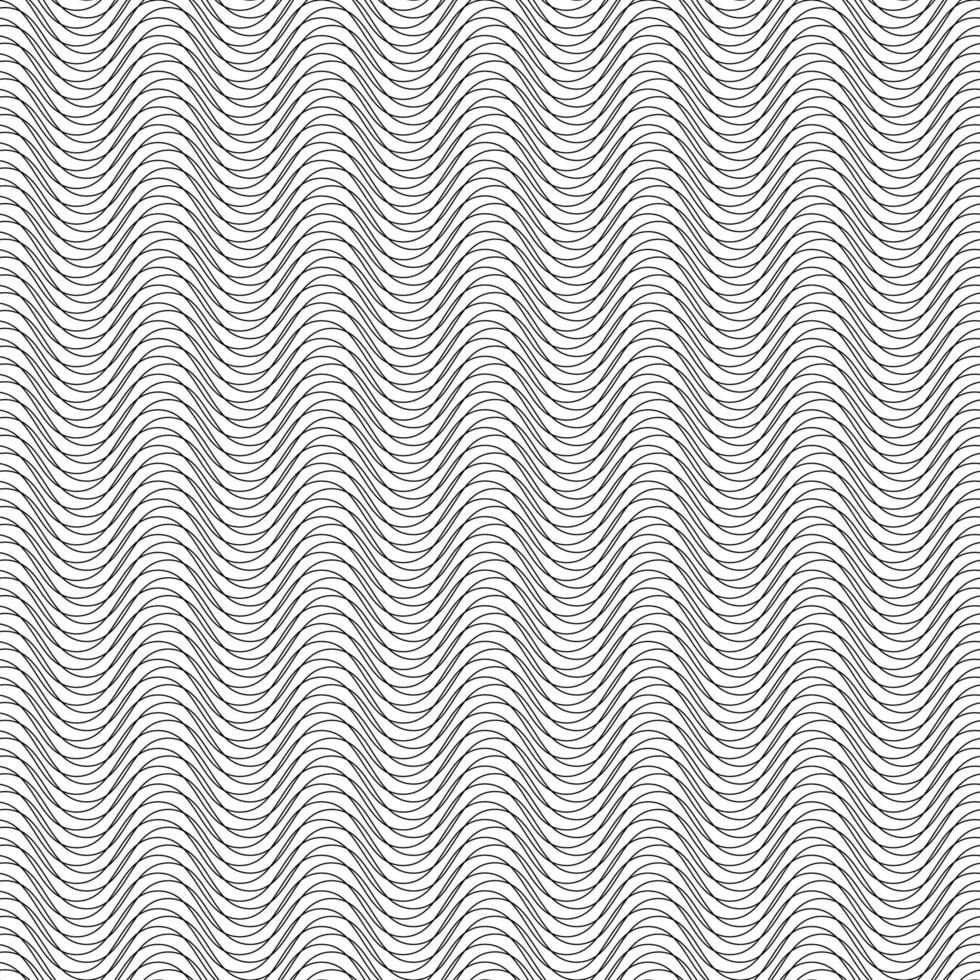 seamless black wavy line vector pattern