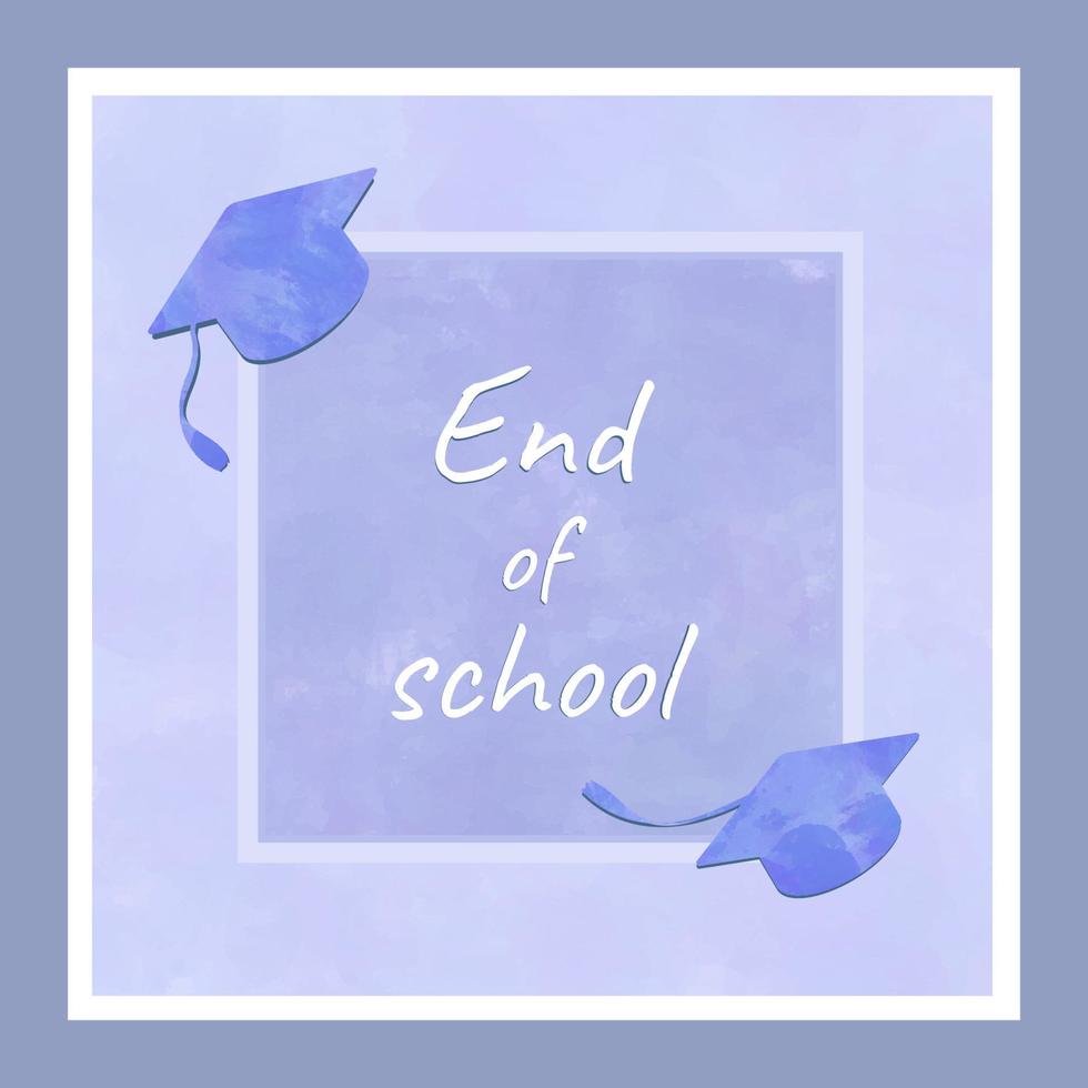 Happy end of school with colorful background, celebration for end of school vector