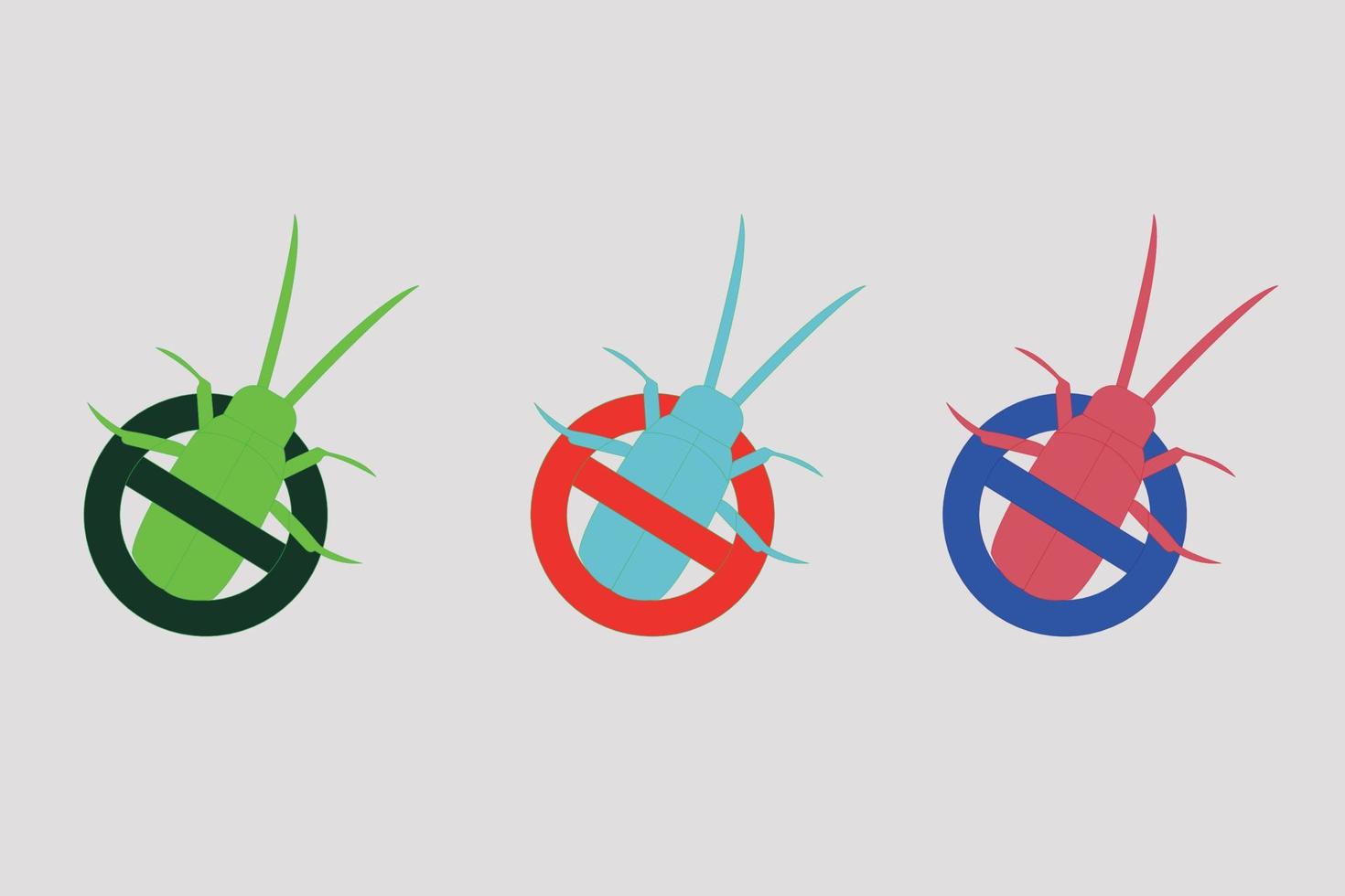 Pest control. Harmful insects and rodents set icons. Vector illustration