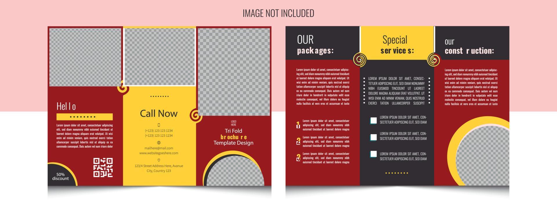 Trifold Leaflet Brochure Flyer template flat design set creative business trifold brochure template vector