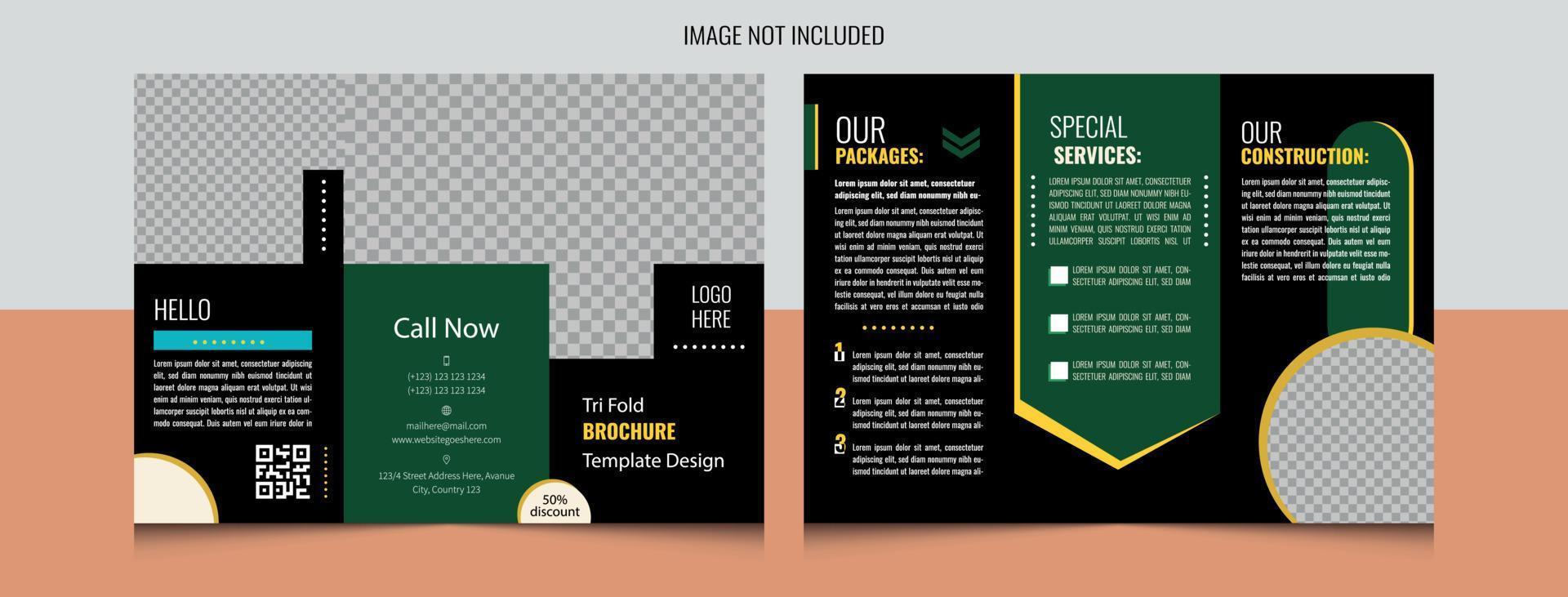 Trifold Leaflet Brochure Flyer template flat design set creative business trifold brochure template vector