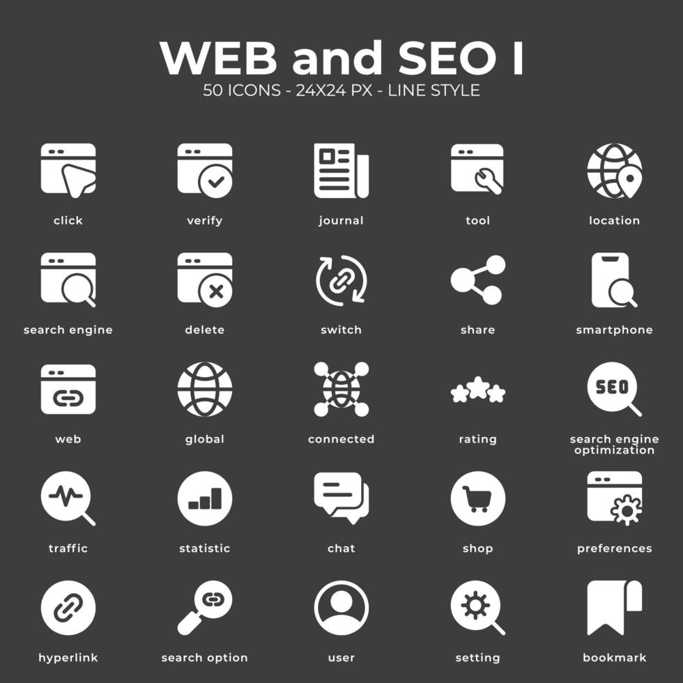 icono web y seo vector