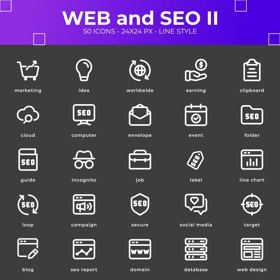 icono web y seo vector