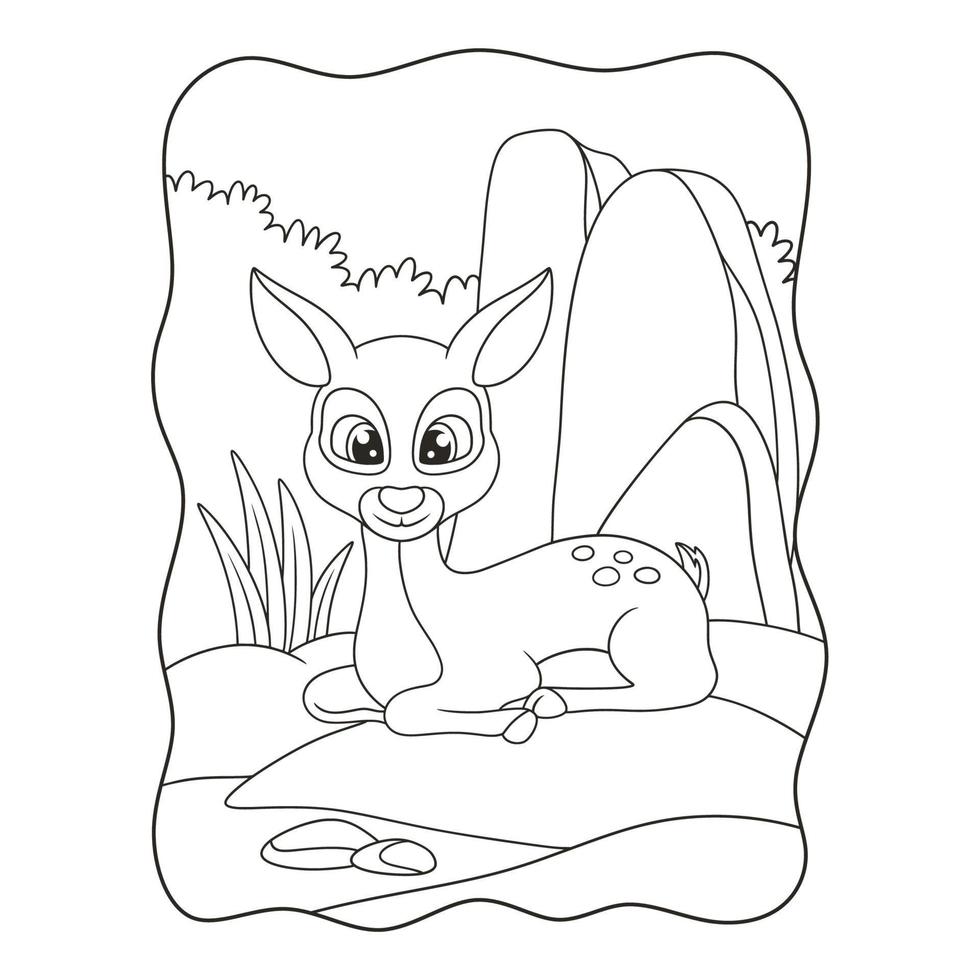 the deer is sitting coloring page illustration vector