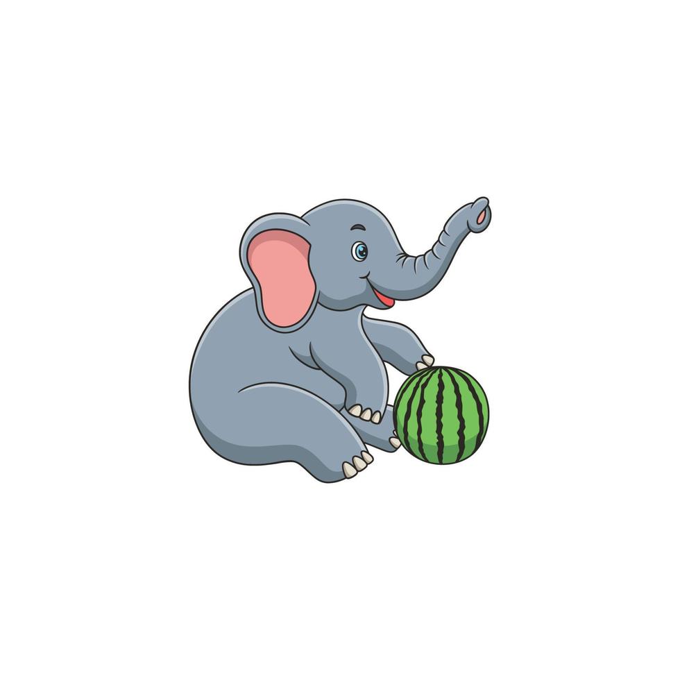 Elephant coloring page illustration vector
