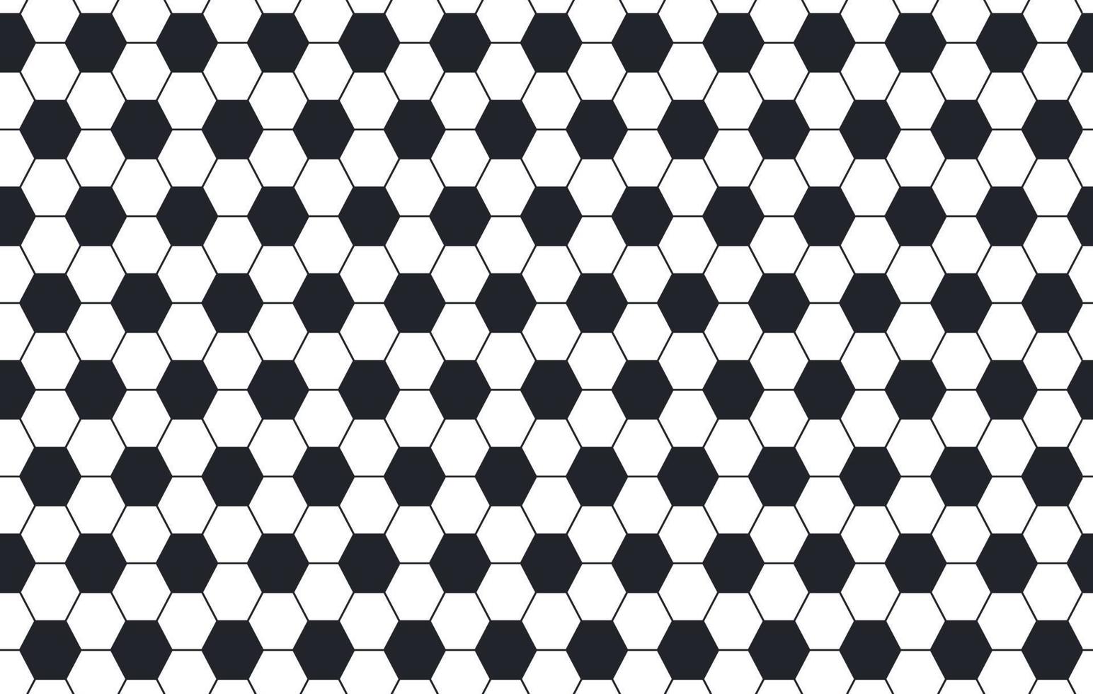 Patrón sin costuras de fútbol y fútbol. textura de pelota deportiva. fondo de fútbol patrón blanco y negro con hexágonos geométricos de fútbol. Ilustración vectorial sobre fondo blanco vector