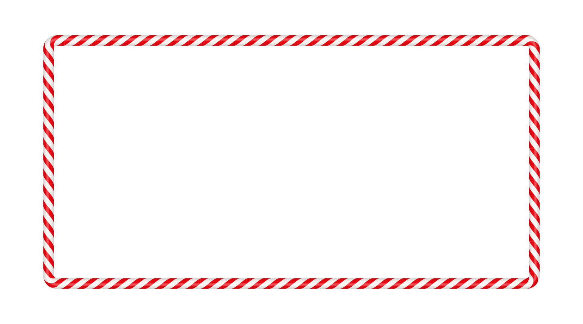 Christmas candy cane rectangle frame with red and white stripe. Xmas