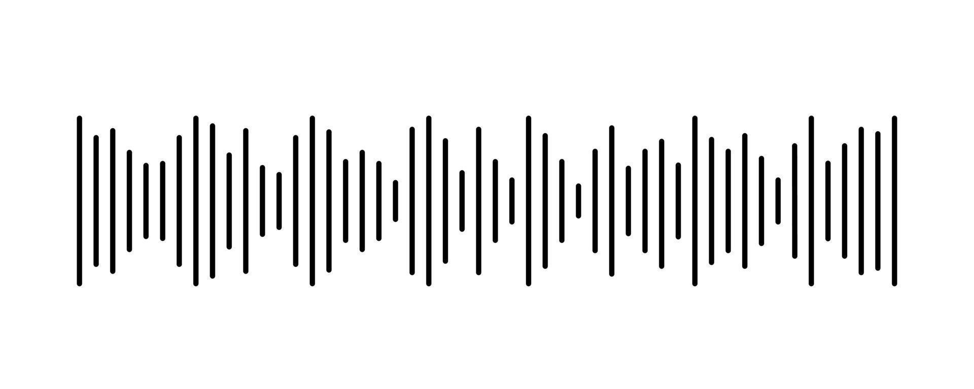 Podcast sound wave. Waveform pattern for music player, podcast, voise message, music app. Audio wave icon. Equalizer template. Vector illustration isolated on white background
