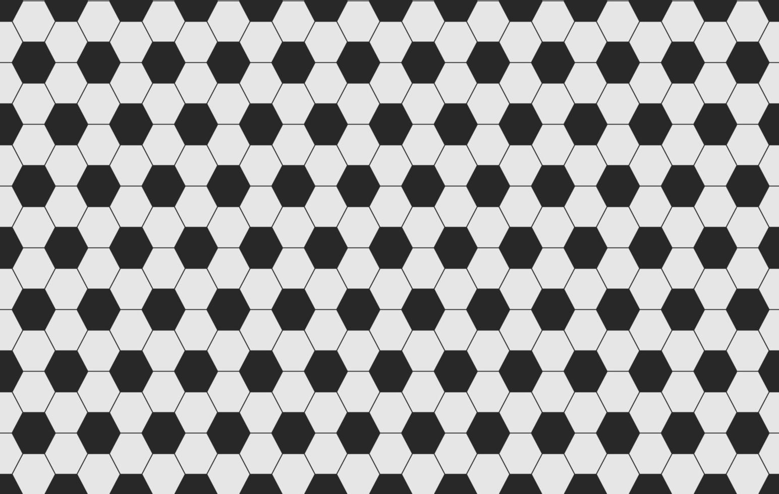 Soccer and football seamless pattern. Sport ball texture. Football background. Black and white pattern with soccer geometric hexagons. Vector illustration on white background