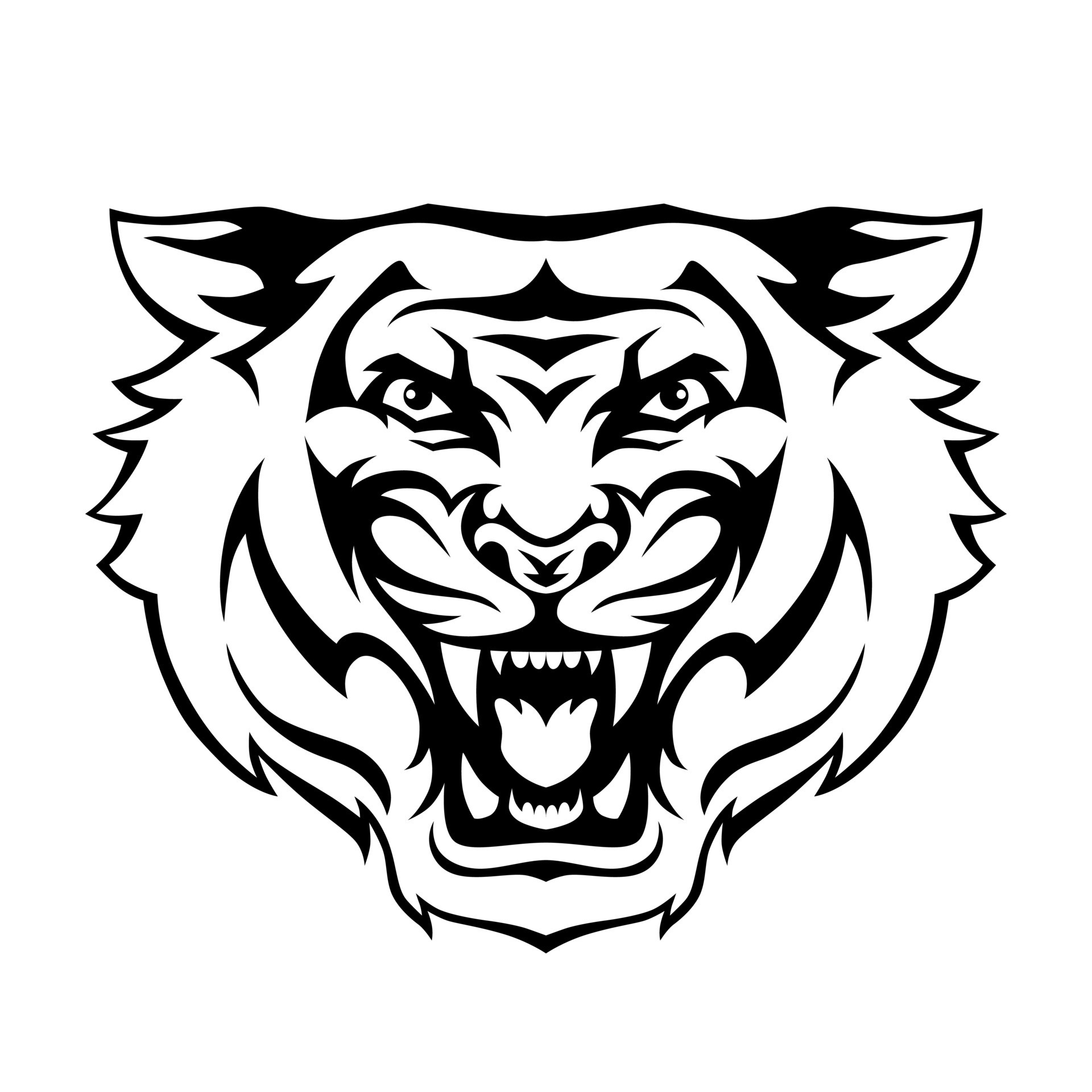 angry tiger face drawing