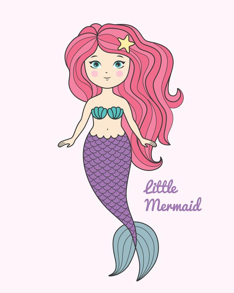 Little Mermaid Cartoon vector