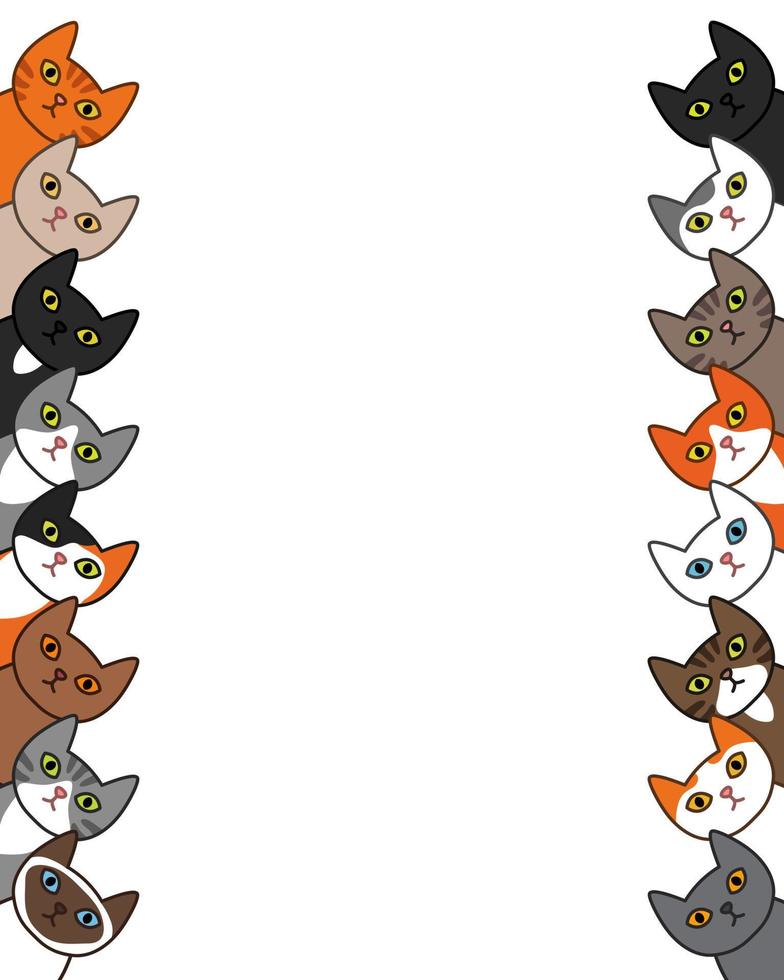 Cats border frame vector