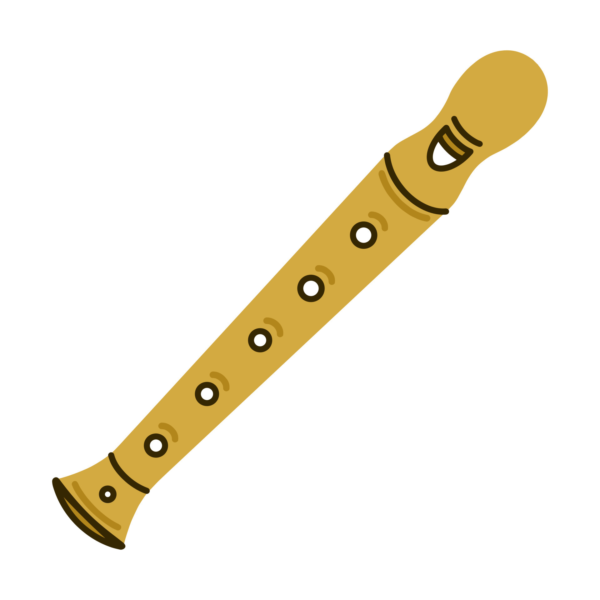 Block flute vector icon. Hand drawn wooden plastic musical
