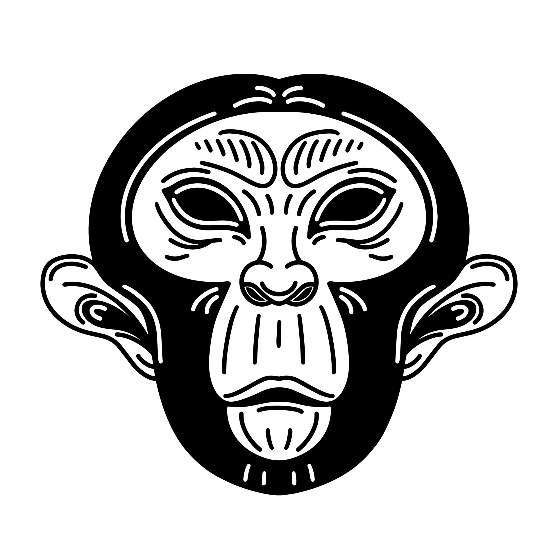 Monkey Head Outline