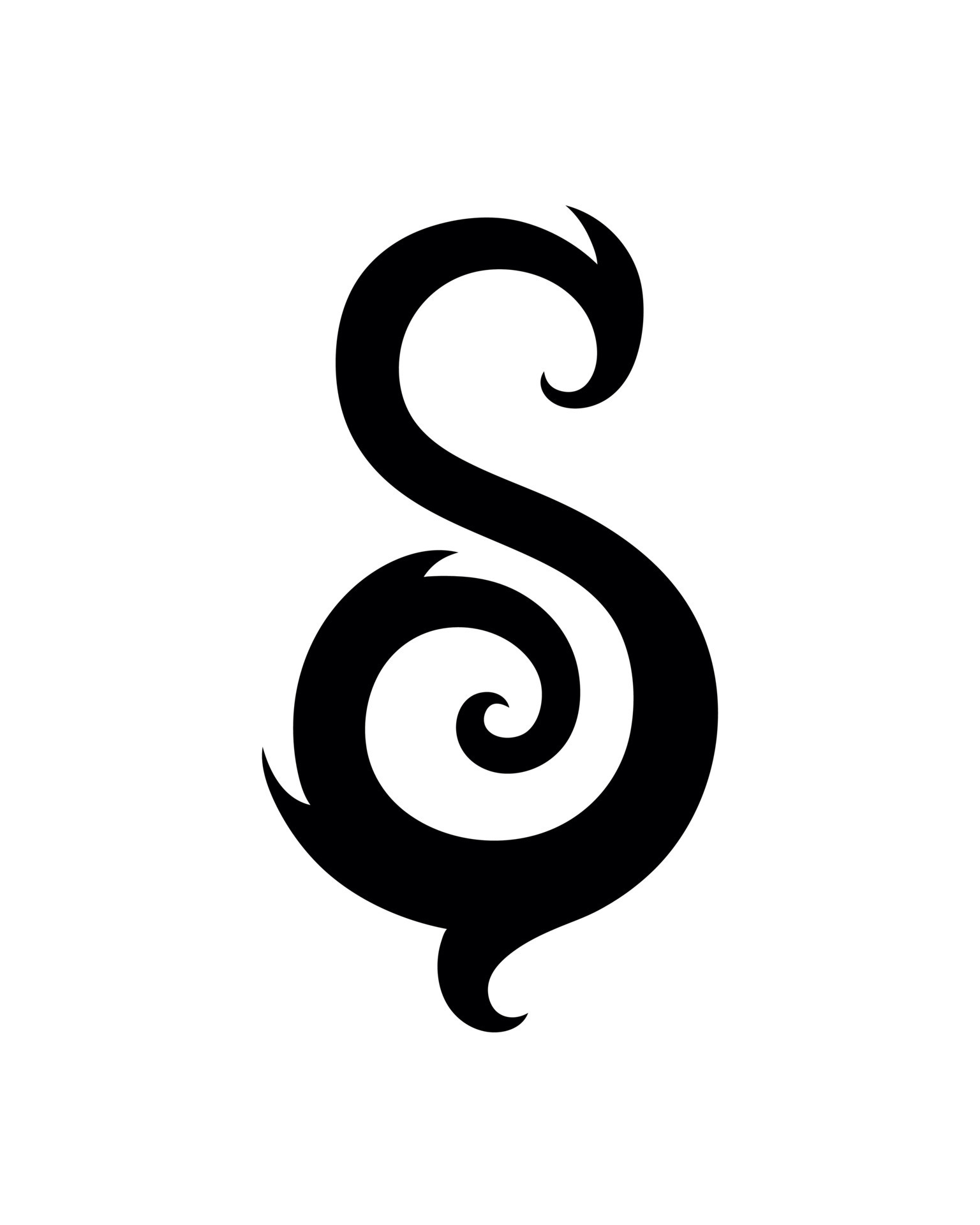 S letter symbol. For logo, tattoo, emblem, monogram, shield. Tribal maori  style. 9318488 Vector Art at Vecteezy