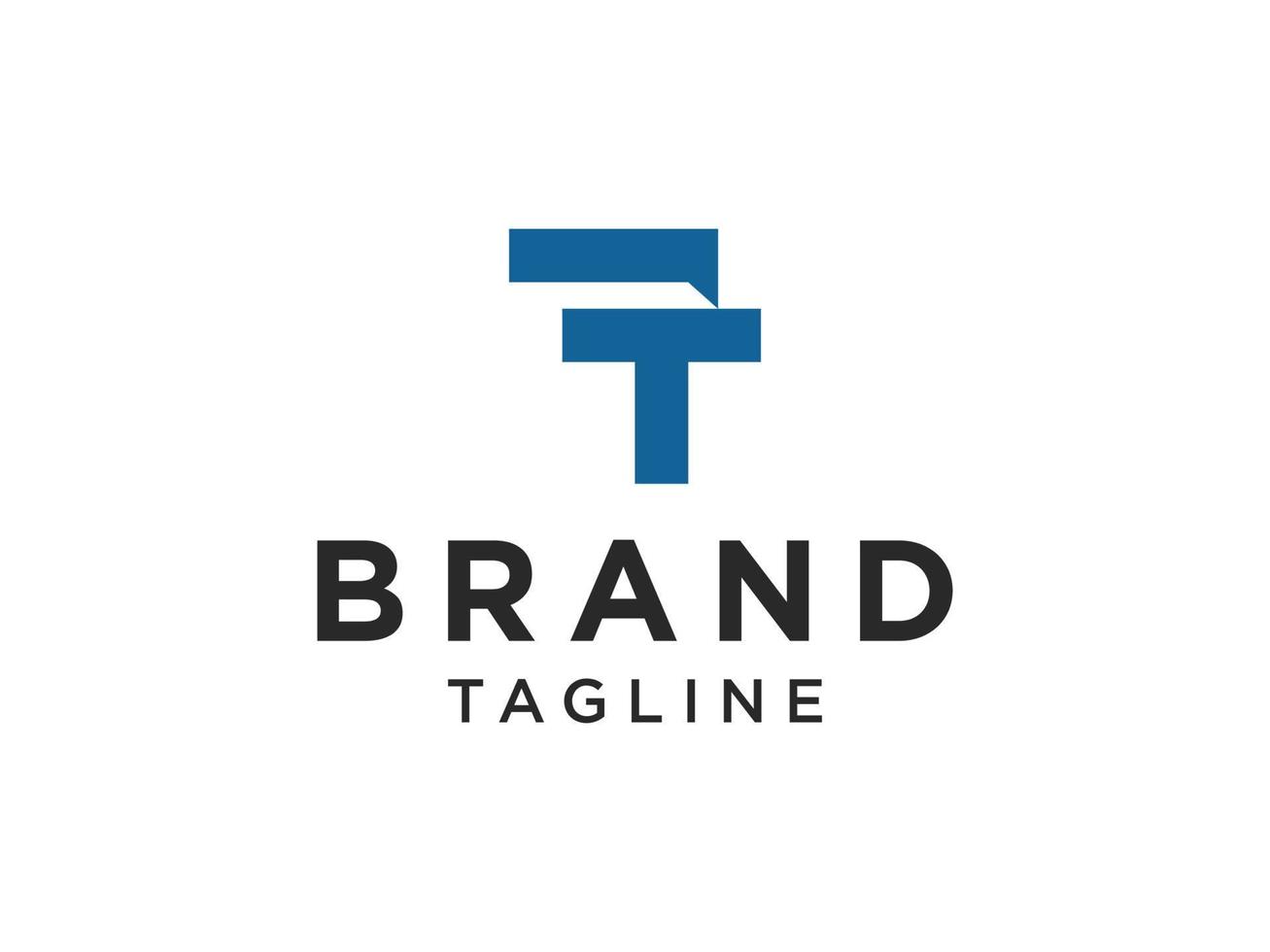 símbolo de letra t inicial de forma geométrica azul aislado sobre fondo blanco. utilizable para logotipos de negocios y tecnología. elemento de plantilla de diseño de logotipo de vector plano.