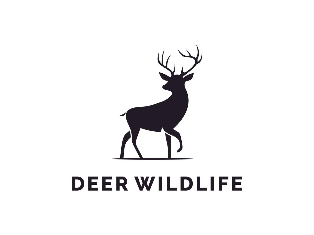 diseño elegante del logotipo de la silueta del ciervo del dólar de los ciervos de la belleza. utilizable para logotipos comerciales y de marca. elemento de plantilla de diseño de logotipo de vector plano.