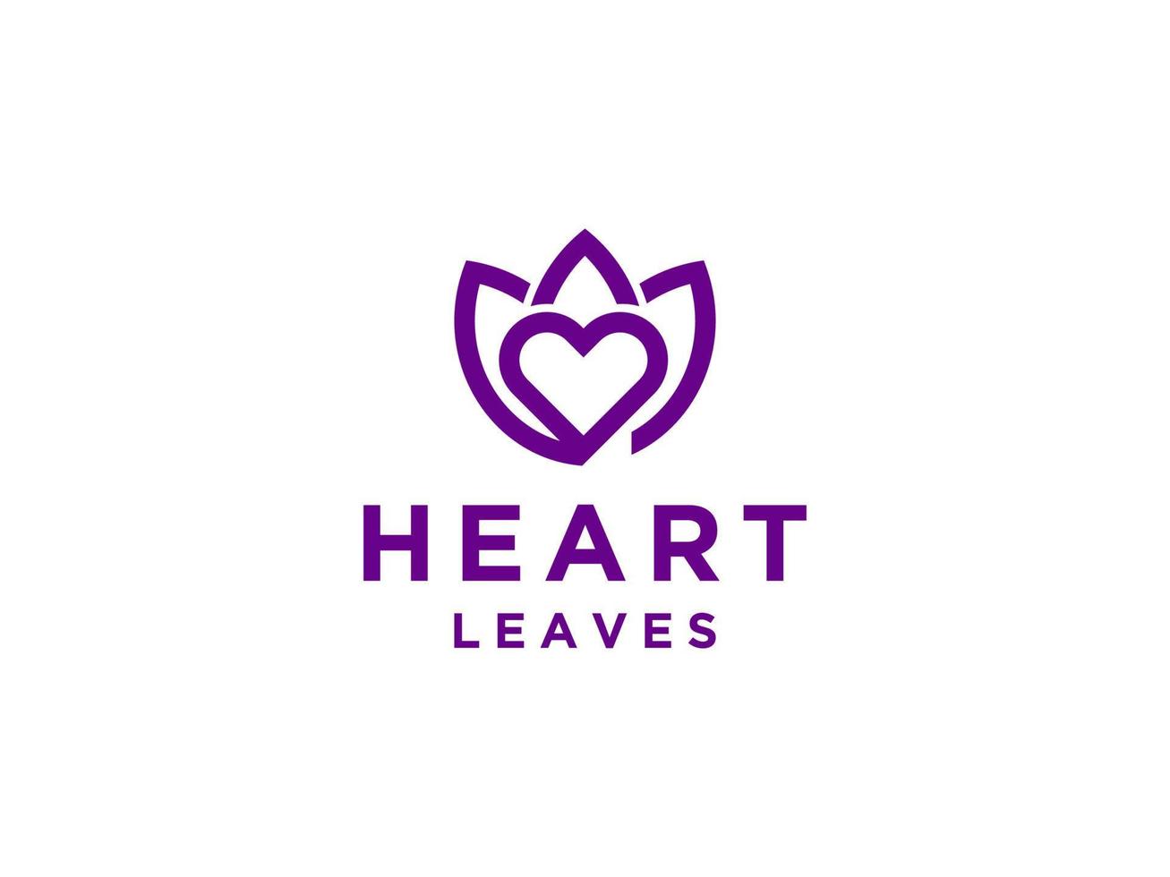 Beauty Heart Love and Lotus Leaf Flower for Yoga Meditation logo design. Usable for Business and Branding Logos. Flat Vector Logo Design Template Element.