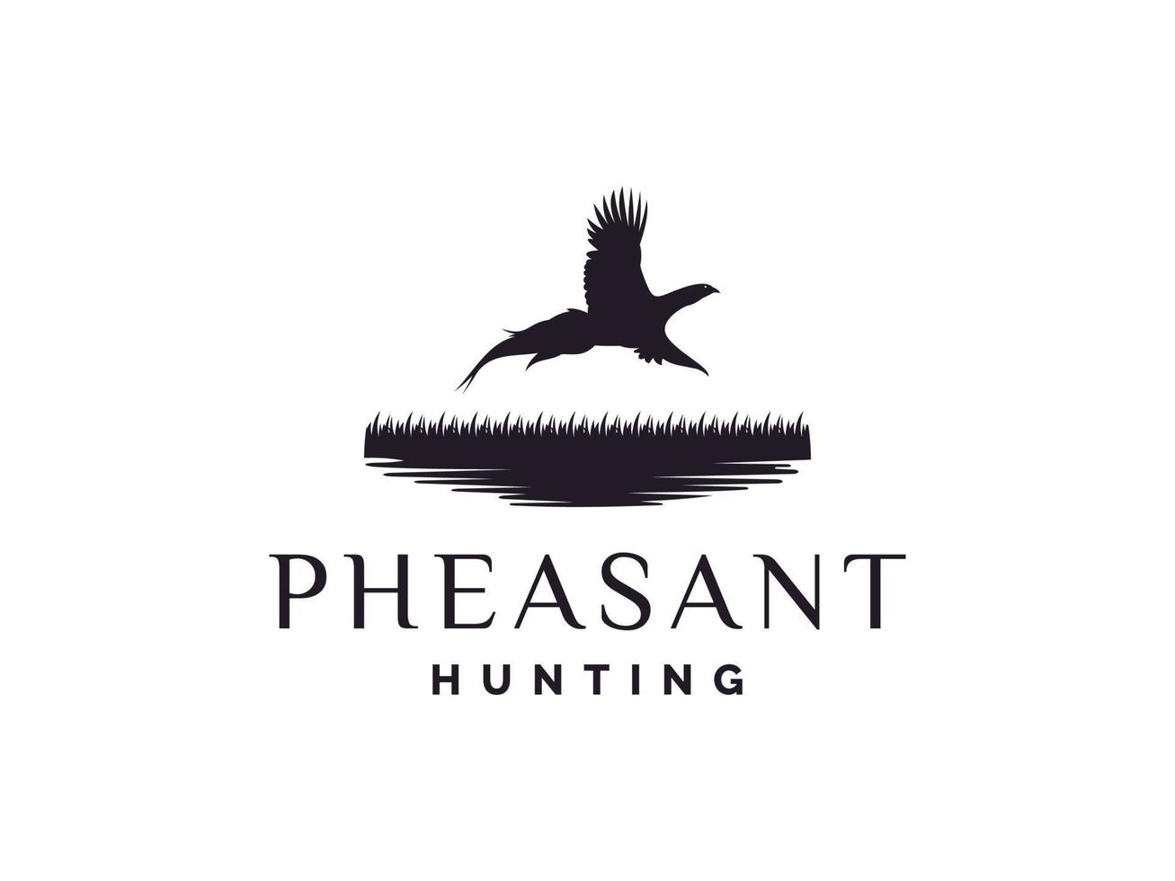 Beauty Flying Pheasant Silhouette Logo design. Usable for Business and Branding Logos. Flat Vector Logo Design Template Element.