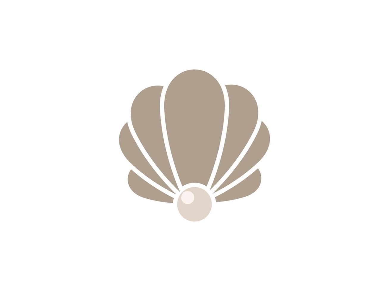 diseño de logotipo de joyería de concha de perla elegante de lujo de belleza. utilizable para logotipos comerciales y de marca. elemento de plantilla de diseño de logotipo de vector plano.