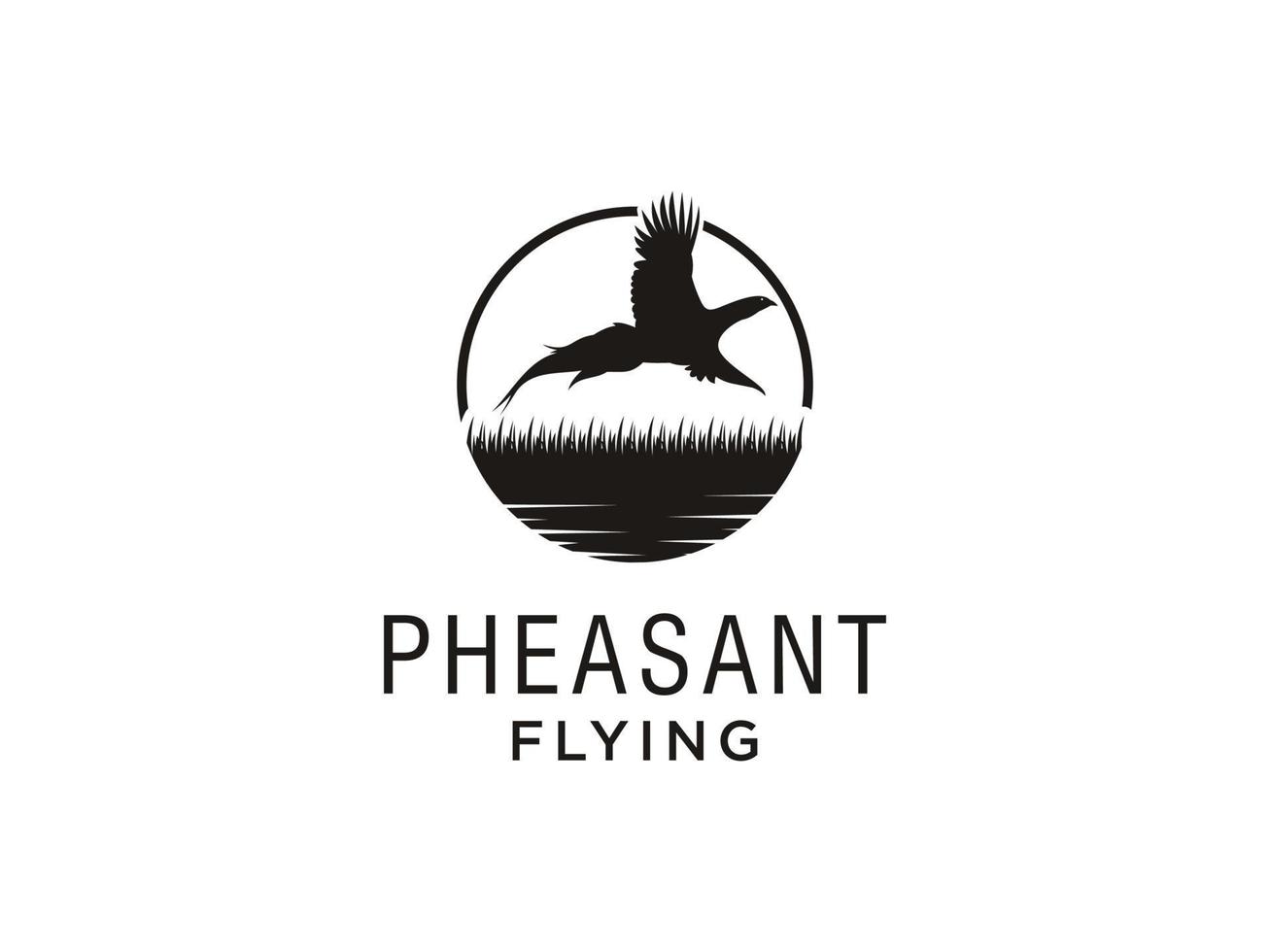 Beauty Flying Pheasant Silhouette Logo design. Usable for Business and Branding Logos. Flat Vector Logo Design Template Element.