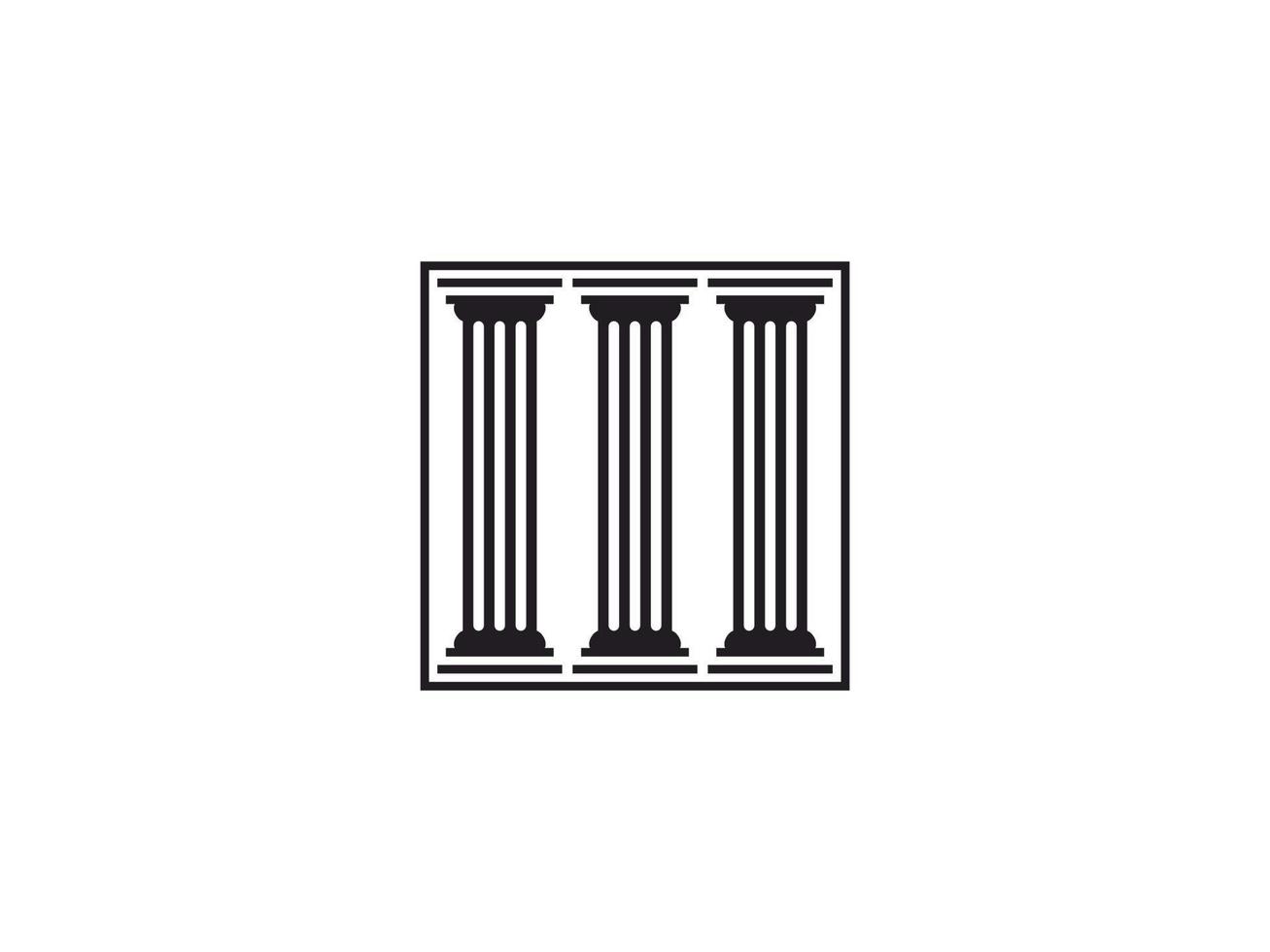 Ancient Pillar Columns Greek Rome Athens Historical Building logo design. Usable for Business and Branding Logos. Flat Vector Logo Design Template Element.
