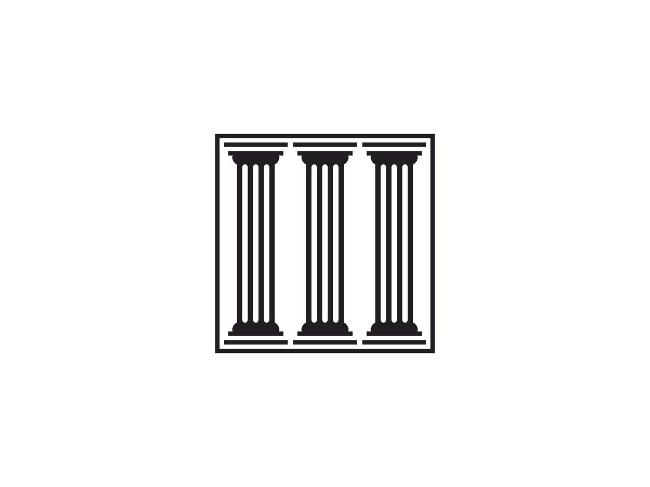 Ancient Pillar Columns Greek Rome Athens Historical Building logo design. Usable for Business and Branding Logos. Flat Vector Logo Design Template Element.