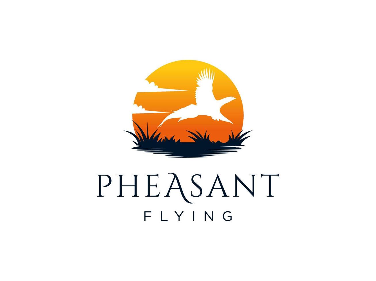 Beauty Flying Pheasant Silhouette Logo design. Usable for Business and Branding Logos. Flat Vector Logo Design Template Element.