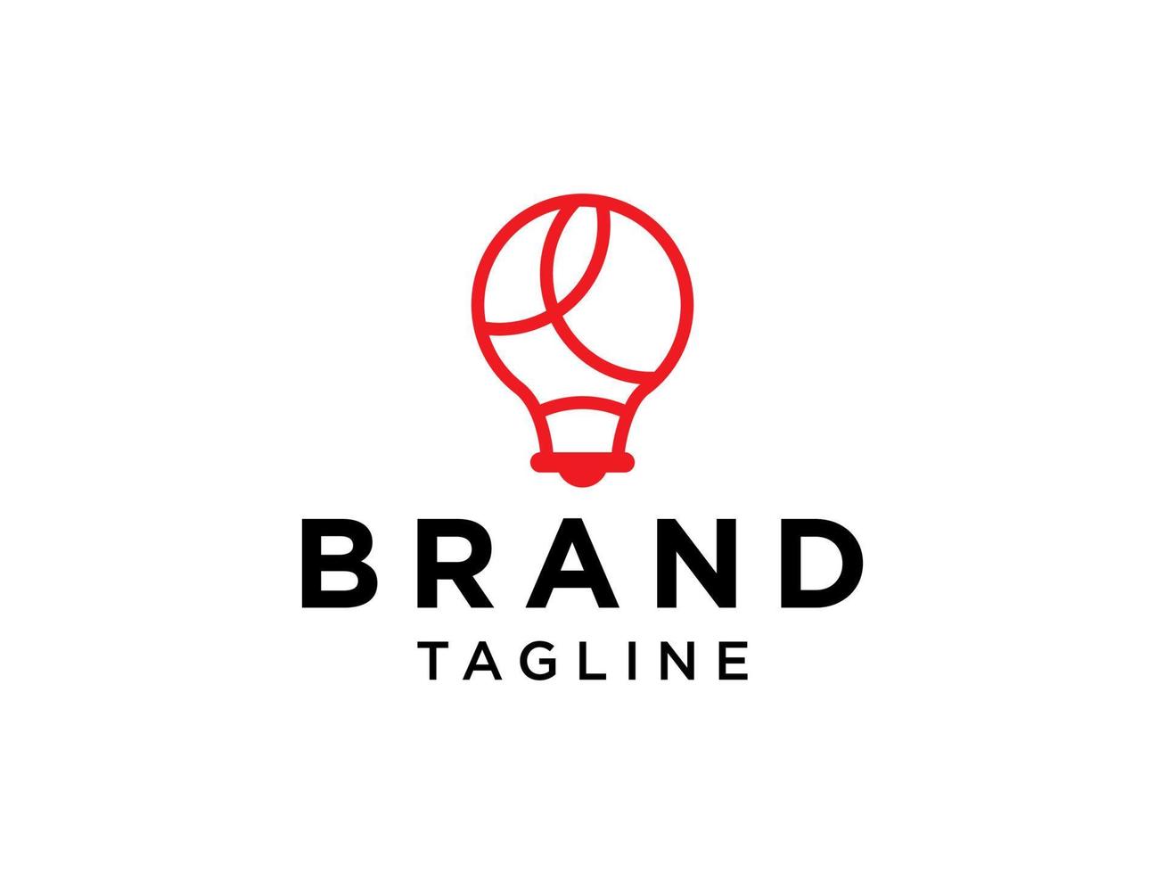 Lightbulb Ideas Logo. Red Geometric Shapes Lamp Icon Origami Style with Radial Rays isolated on White Background. Use for Business and Branding Logos. Flat Vector Logo Design Template Element.