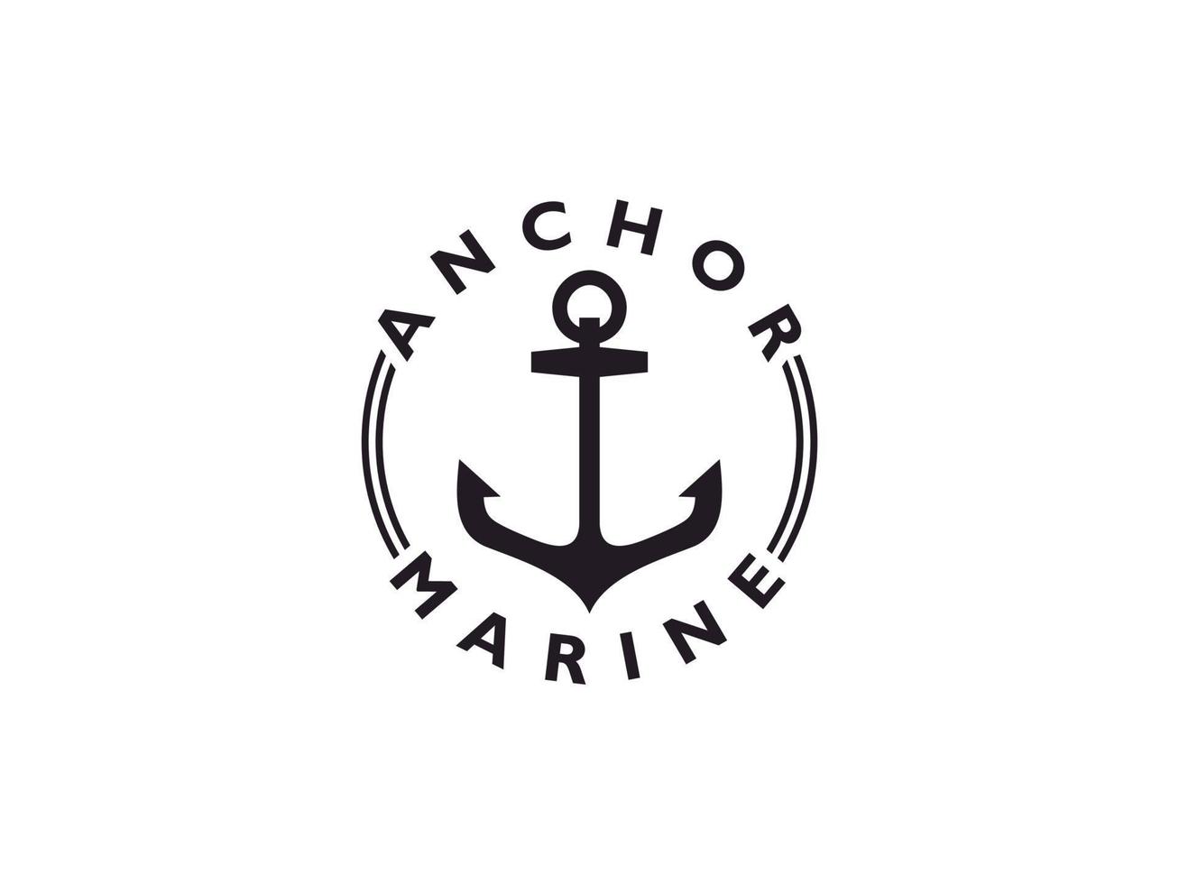 ancla hipster vintage retro circular rústico sello dibujado a mano barco barco marina marina náutica diseño de logotipo vector