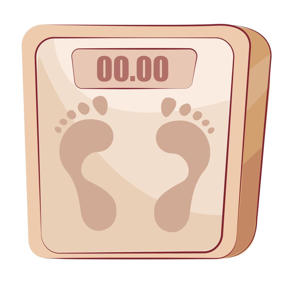 Scales are an indispensable thing in losing weight and proper nutrition. stock vector flat illustration of floor scales. icon isolated on white element for design.