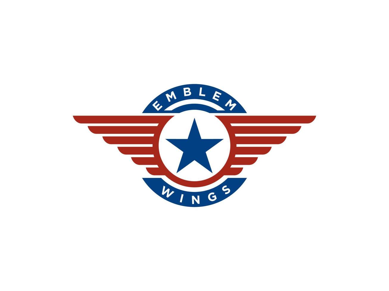 Patriotic Emblem Wings logo design. Usable for Business and Branding Logos. Flat Vector Logo Design Template Element.