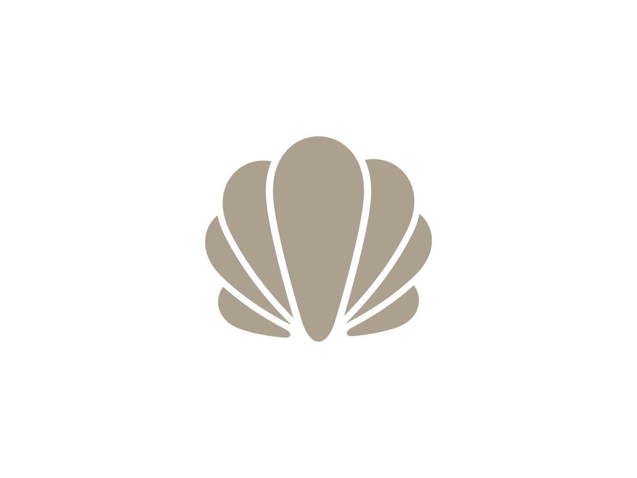 Beauty Seashell Oyster Scallop Shell Bivalve Cockle Mussel Clam Simple Silhouette logo design. Usable for Business and Branding Logos. Flat Vector Logo Design Template Element.