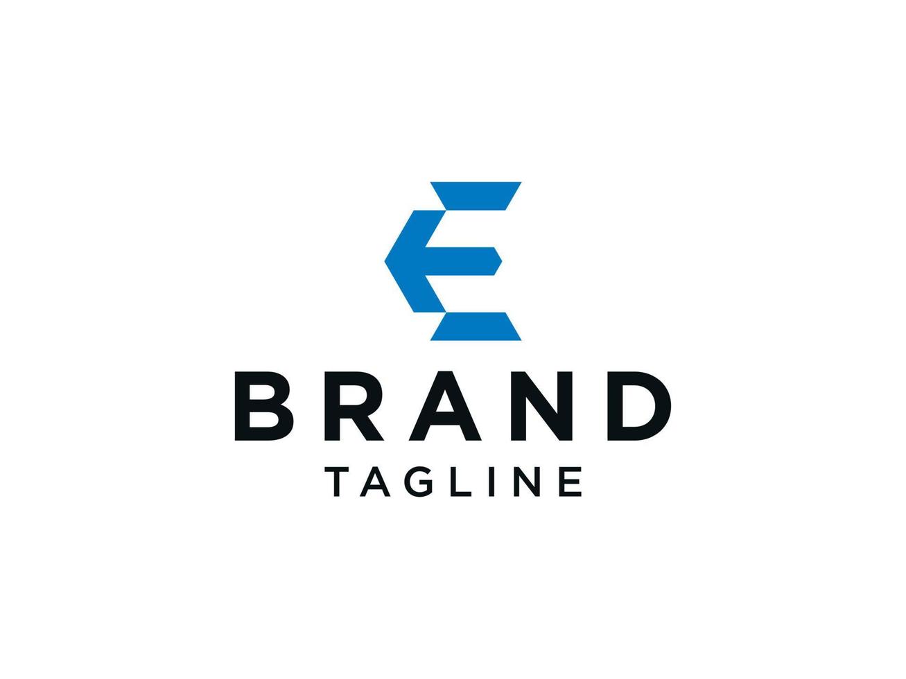 Simple Initial Letter E Logo. Blue Line isolated on White Background. Usable for Business and Branding Logos. Flat Vector Logo Design Template Element