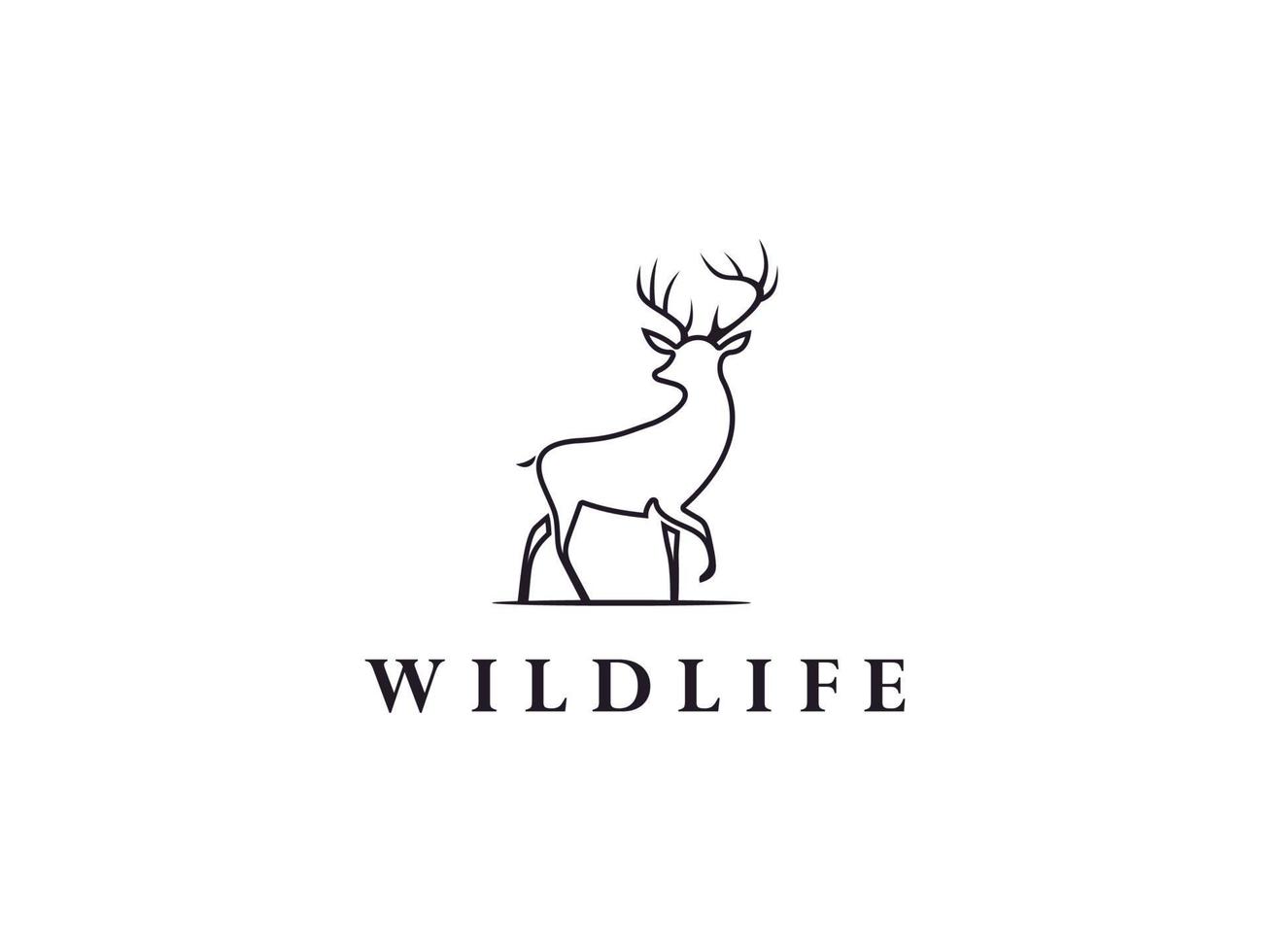 Beauty Elegant Deer Stag Buck Reindeer Elk logo design inspiration. Usable for Business and Branding Logos. Flat Vector Logo Design Template Element.