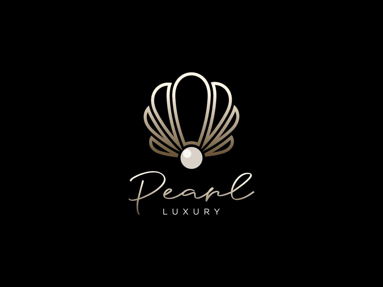 diseño de logotipo de joyería de concha de perla elegante de lujo de belleza. utilizable para logotipos comerciales y de marca. elemento de plantilla de diseño de logotipo de vector plano.