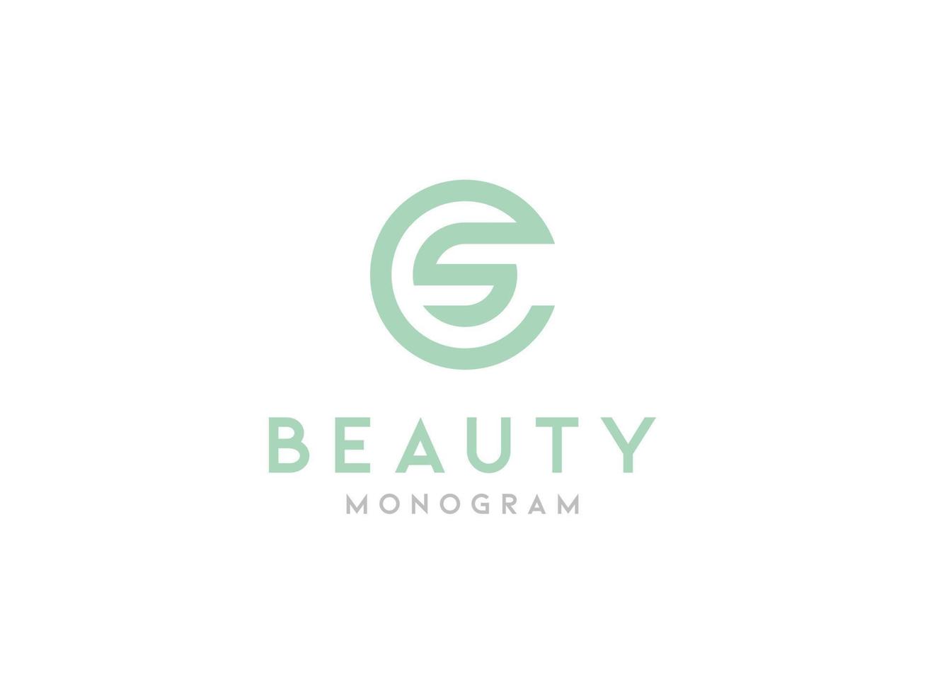 Diseño del logotipo s y c de las iniciales del monograma de belleza. utilizable para logotipos comerciales y de marca. elemento de plantilla de diseño de logotipo de vector plano.