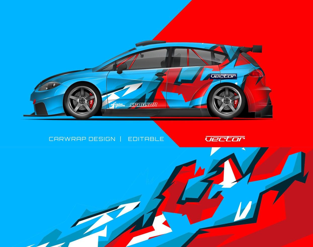 Car wrap design modern racing background design for vehicle wrap, racing car, rally, etc vector