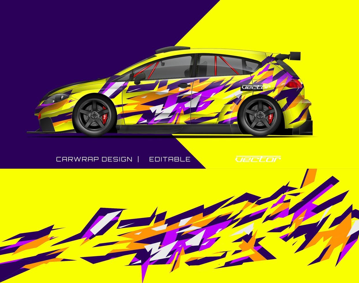 Car wrap design modern racing background design for vehicle wrap, racing car, rally, etc vector