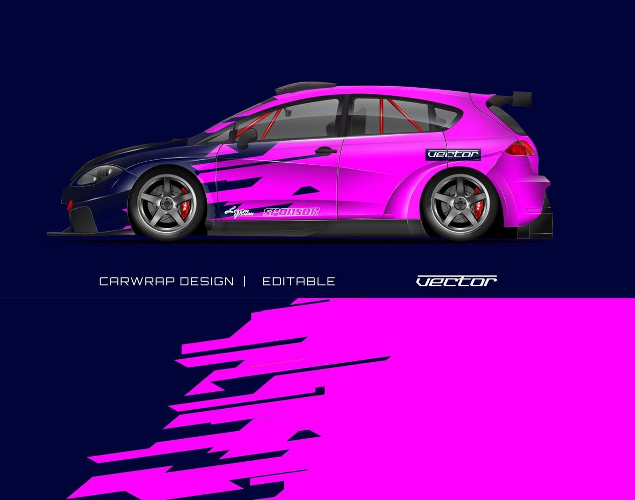 Car wrap design modern racing background design for vehicle wrap, racing car, rally, etc vector