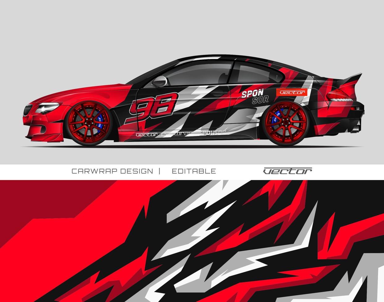 Car wrap design modern racing background design for vehicle wrap, racing car, rally, etc vector